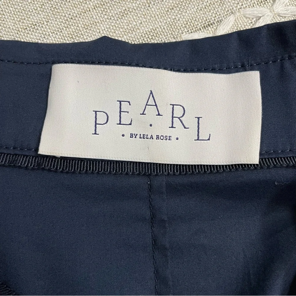 Pearl Navy Ruffle Sleeveless Button-Front Blouse - Picture 11 of 14